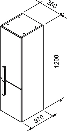 Ravak Chrome Шкаф-пенал правый 35x37x120h см, подвесной, с 2-мя дверцами, цвет: белый X000000543