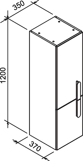 Ravak Chrome Шкаф-пенал левый 35x37x120h см, подвесной, с 2-мя дверцами, цвет: белый X000000542