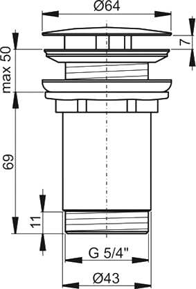 Ravak Донный клапан без перелива, цвет: хром X01439