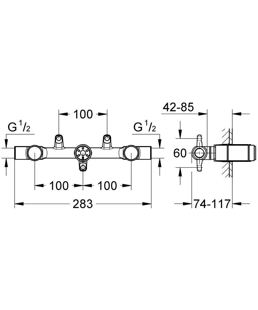 Grohe Ondus Встраиваемая часть смесителя для раковины на 3 отверстия 29025000