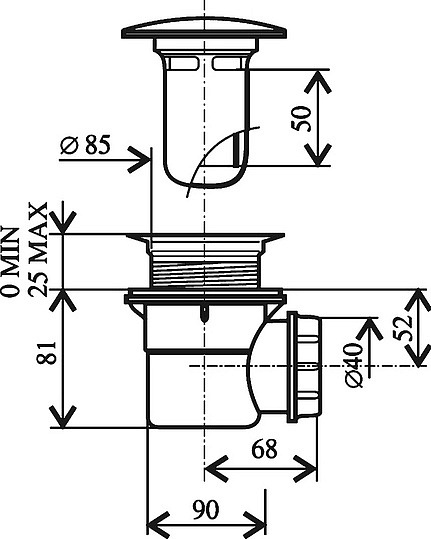 Ravak Standard Сифон для поддона пластиковый, цвет: хром X01314