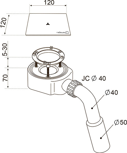 Radaway Сифон для душевого поддона Argos с сетчатым фильтром, цвет: хром глянцевый R399