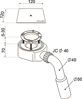 Radaway Сифон для душевого поддона Argos с сетчатым фильтром, цвет: хром глянцевый R399