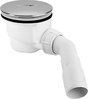 Radaway Сифон для душевого поддона, самоочищающийся, пластиковый, цвет: хром глянцевый 690P