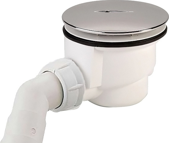 Radaway Сифон для душевого поддона, самоочищающийся, пластиковый, цвет: хром глянцевый 690P