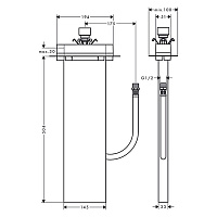 Axor SBox Шланговый короб для ванны, скрытая часть 15490180