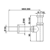 Cisal Сифон для раковины латунный, цвет: chrome ZA00404221