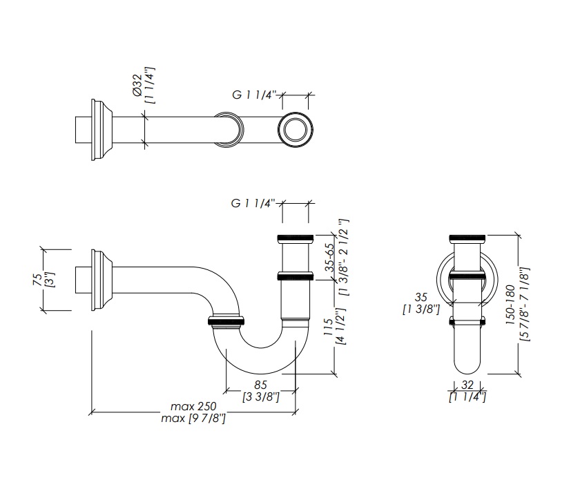 Devon&Devon Сифон s-образный, цвет хром DDA325CR