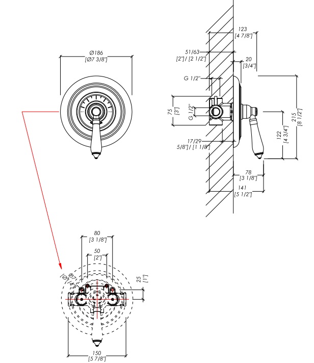Devon&Devon Doccia Термостат встраиваемый, цвет хром HUF94CR