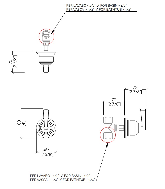 Devon&Devon Manhattan Кран запорный, цвет никель блестящий MNH467NK