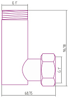 Стилье Уголок переходной G1"НРхG1"НГ, цвет без покрытия 02002-0110