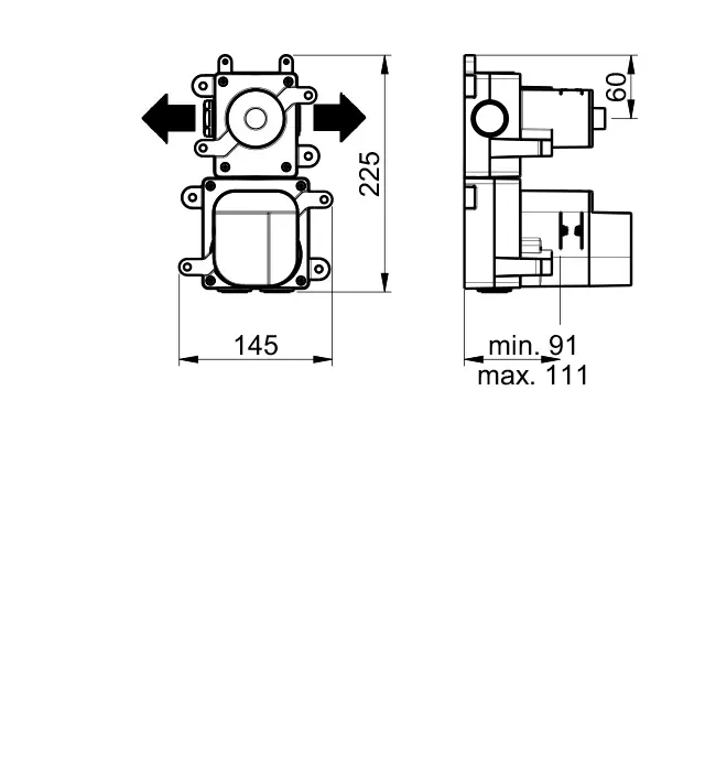 Almar High Flow Термостат для душа, внутренняя часть на 2 потребителя E176502