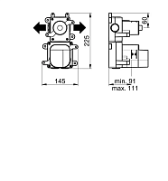 Almar High Flow Термостат для душа, внутренняя часть на 2 потребителя E176502