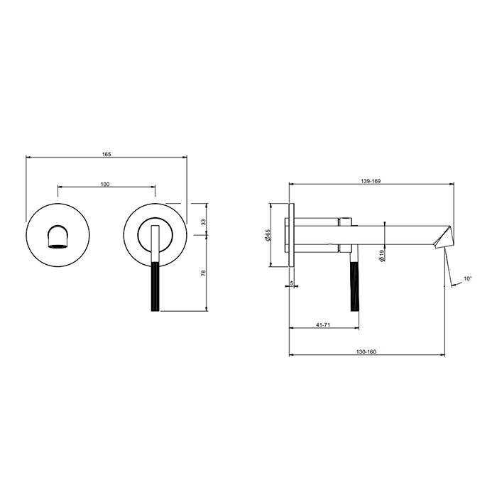 Gessi Ingranaggio Встраиваемый смеситель с изливом., цвет: Black XL 63581#299