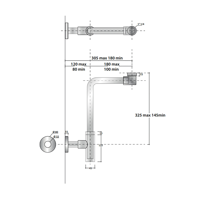 Globo Сифон для раковины латунный, цвет: хром DS111
