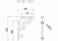 Burlington Classic Кронштейн сливного бачка с орнаментом 4х15,4х23,2h см, цвет: хром глянцевый T32 CHR
