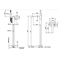Bongio Line Смеситель для ванны с душем напольный, излив 21,2 см, цвет: хром 67534CR0DPREU