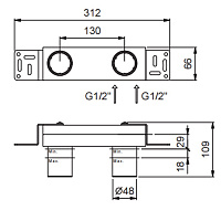 Fantini Внутренняя часть встраиваемого смесителя для раковины 44 00 M011A