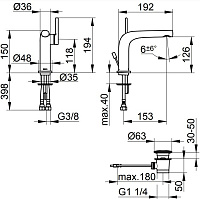 Keuco Edition 400 Смеситель для раковины рычажный, с донным клапаном, цвет: хром 51504 010002