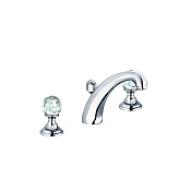 Kludi Adlon Смеситель для раковины на 3 отвер., ручки хрус., с д/к, длина изл. 14,5 см, цвет: хром 5104305G5