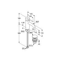 Kludi Bozz Смеситель для раковины, c д/к, длина излива 12,5 см, цвет: хром 382660576