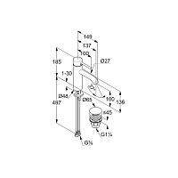 Kludi Bozz Смеситель для раковины, c д/к, длина излива 13,7 см, цвет: черный матовый 382883976