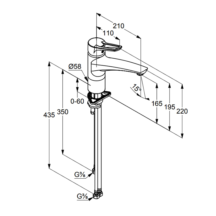 Kludi MX Смеситель для кухни рычажный, высота излива 16,6 см, цвет: хром 399050562