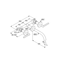 Kludi Nova Fonte Смеситель для раковины встраиваемый, внешняя часть, излив 18 см, цвет: хром 201440515