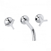 Kludi Nova Fonte Смеситель для раковины, встраиваемый, рукоятки Deco, излив 18 см, цвет: хром 201440539