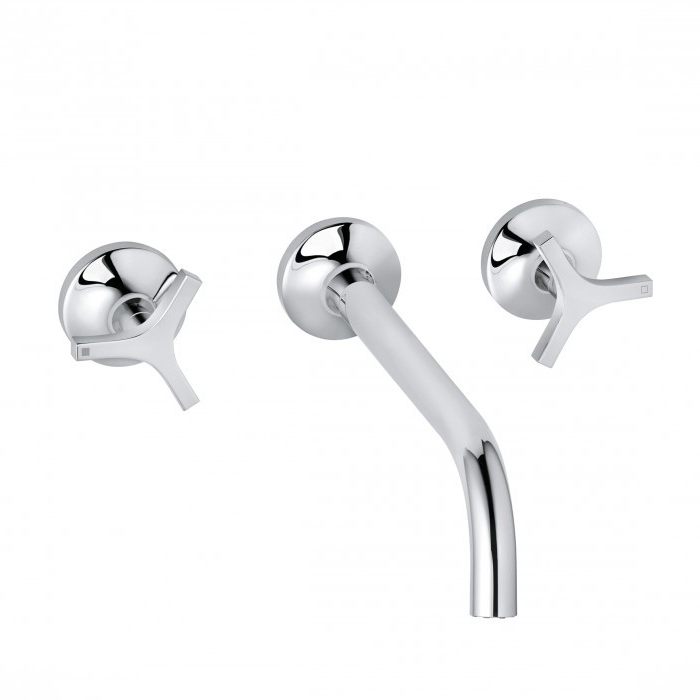 Kludi Nova Fonte Смеситель для раковины, встраиваемый, рукоятки Deco, излив 24 см, цвет: хром 201460539