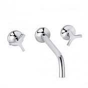 Kludi Nova Fonte Смеситель для раковины, встраиваемый, рукоятки Deco, излив 24 см, цвет: хром 201460539