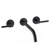 Kludi Nova Fonte Смеситель для раковины встраиваемый, внешняя часть, излив 24 см, цвет: черный мат. 201463915