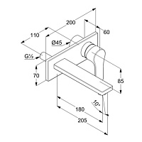 Kludi Zenta SL Смеситель для раковины встраиваемый, внешняя часть, излив 18 см, цвет: хром 482470565