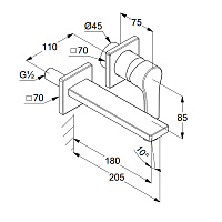 Kludi Zenta SL Смеситель для раковины встраиваемый, внешняя часть, излив 18 см, цвет: хром 482440565