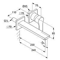 Kludi Zenta SL Смеситель для раковины встраиваемый, внешняя часть, излив 23 см, цвет: хром 482450565