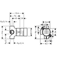 Axor Скрытая часть запорного/переключающего вентиля Trio 16982180