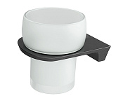 Wasserkraft Wiese Стакан для зубных щеток подвесной, стеклянный матовый, цвет: оружейная сталь K-8928