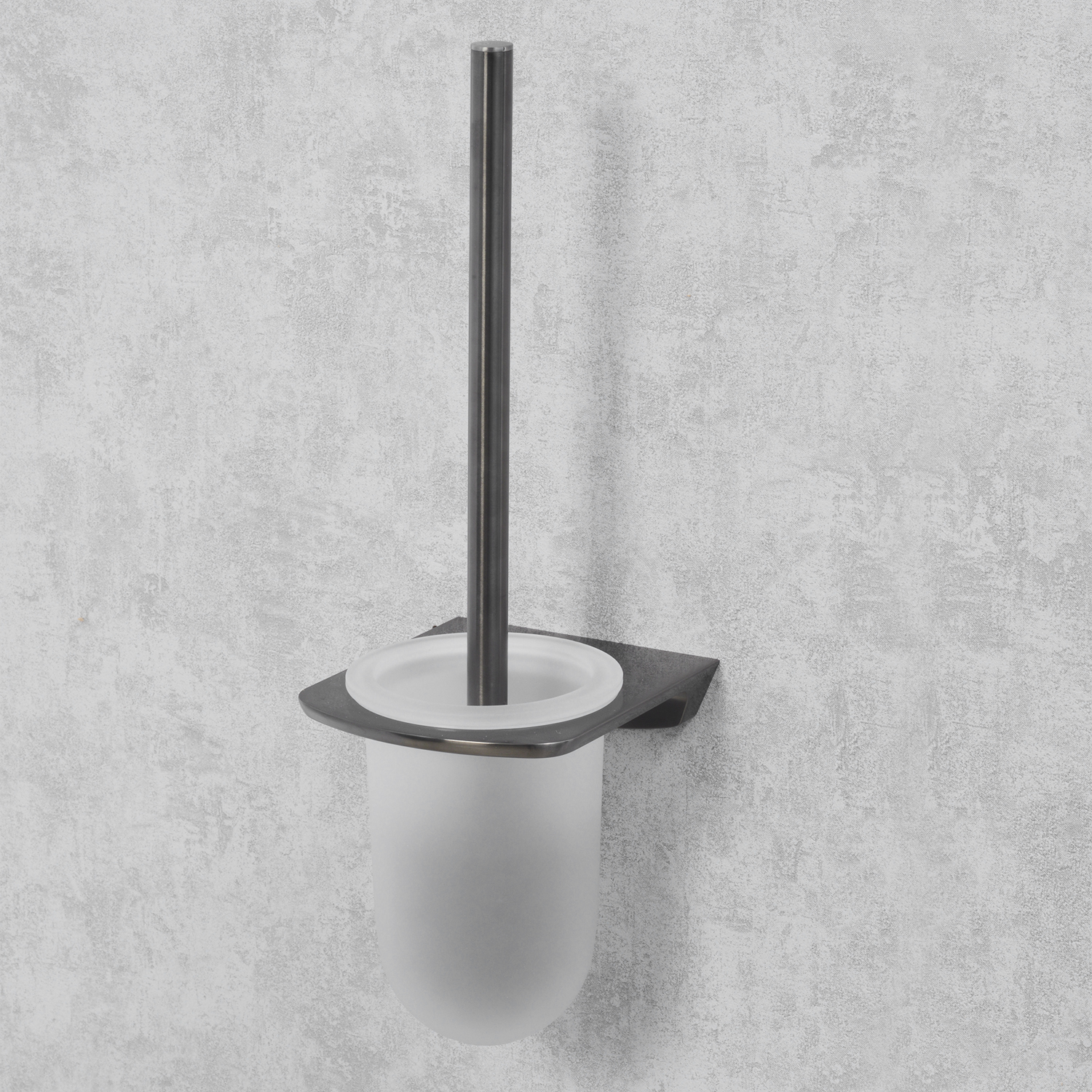 Wasserkraft Wiese Ершик для унитаза подвесной со стеклянной колбой, цвет: оружейная сталь K-8927