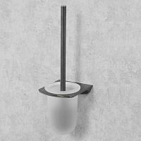 Wasserkraft Wiese Ершик для унитаза подвесной со стеклянной колбой, цвет: оружейная сталь K-8927