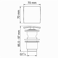 Wasserkraft Wiese Донный клапан Push-up, оружейная сталь A167