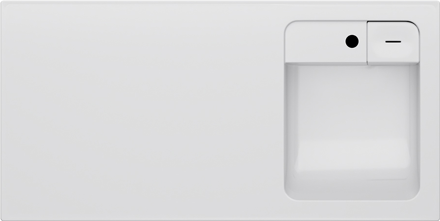 Am.Pm X-Joy Раковина накладная над стиральной машиной 100х50 см, правая, 1 отв., цвет: белый глянец M85AWPR1001WG