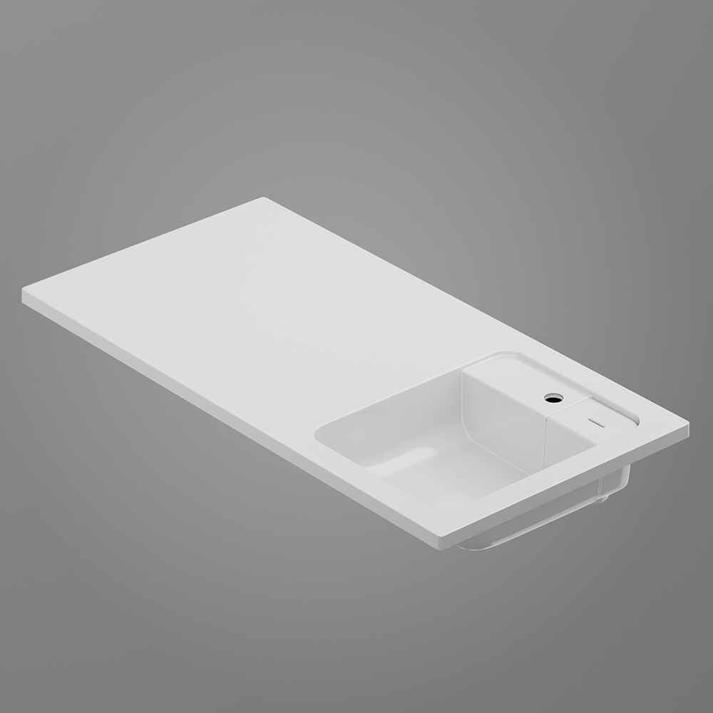 Am.Pm X-Joy Раковина накладная над стиральной машиной 100х50 см, правая, 1 отв., цвет: белый глянец M85AWPR1001WG