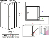 Radaway Eos II Дверь для душевого уголка KDJ 100x195h см R, цвет: хром 3799422-01R