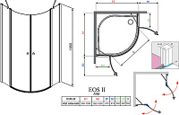 Radaway Eos II Дверь для душевого уголка PDD 100x195h см L, цвет: хром 3799472-01L