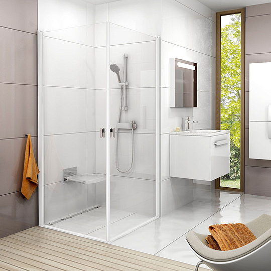 Ravak Chrome Дверь для душевого уголка CRV1 стекло 80x195h см, цвет: белый 1QV40101Z1