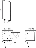 Ravak Chrome Дверь для душевого уголка CRV1 стекло 80x195h см, цвет: белый 1QV40101Z1