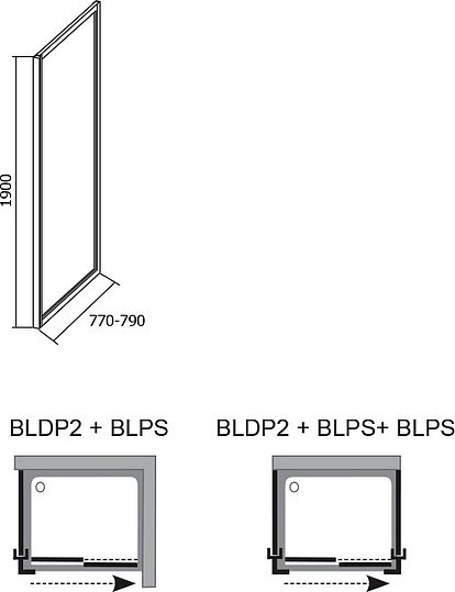 Ravak Blix Боковая стенка BLPS стекло 79x190h см, цвет: белый 9BH40100ZG