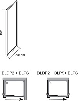 Ravak Blix Боковая стенка BLPS стекло 79x190h см, цвет: белый 9BH40100ZG