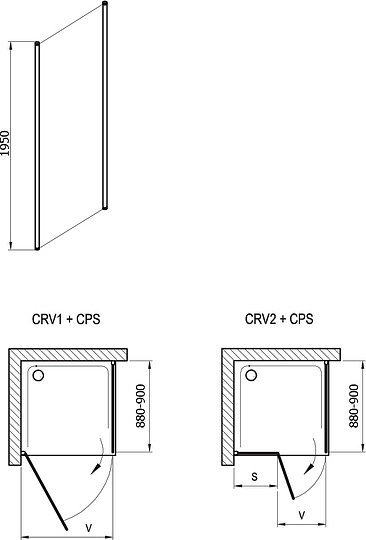 Ravak Chrome Боковая стенка CPS стекло 90x195h см, цвет: сатин 9QV70U00Z1
