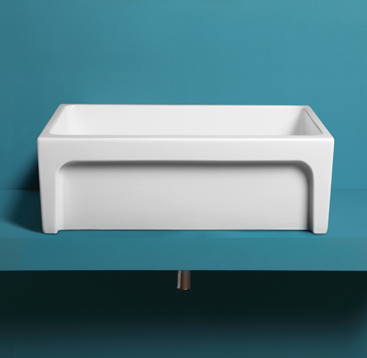 Simas Top e lavabi d'Arredo Кухонная мойка керамическая 75х50 см, цвет: белый глянцевый Q500bi